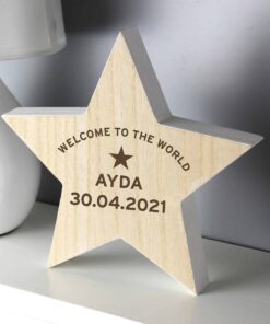 Personalised Rustic Wooden Star Decoration