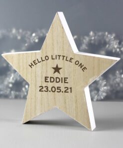 Personalised Rustic Wooden Star Decoration