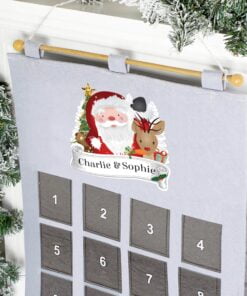 Personalised Santa Advent Calendar In Silver Grey