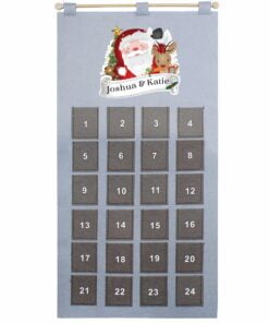 Personalised Santa Advent Calendar In Silver Grey