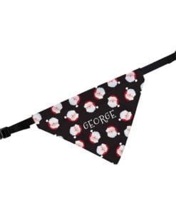 Personalised Santa Black Dog Bandana