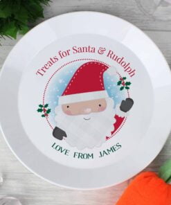 Personalised Santa Christmas Eve Mince Pie Plastic Plate