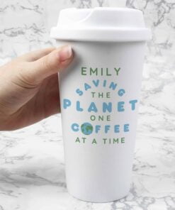 Personalised ‘Saving the Planet’ Insulated Eco Travel Cup