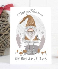 Personalised Scandinavian Christmas Gnome Card