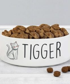 Personalised Scribble Cat 14cm Medium Pet Bowl