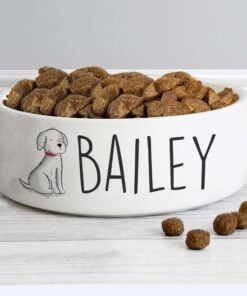 Personalised Scribble Dog 14cm Medium Pet Bowl