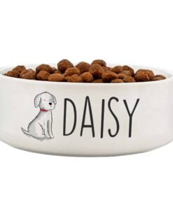 Personalised Scribble Dog 14cm Medium Pet Bowl