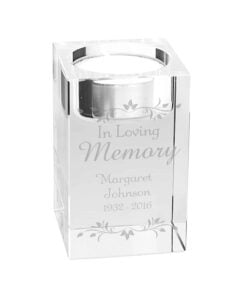 Personalised Sentiments Glass Tea Light Holder