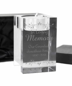Personalised Sentiments Glass Tea Light Holder