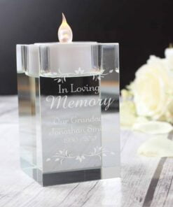 Personalised Sentiments Glass Tea Light Holder