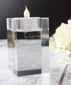 Personalised Sentiments Glass Tea Light Holder