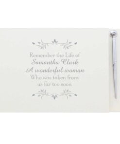 Personalised Sentiments Hardback Guest Book & Pen