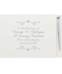 Personalised Sentiments Hardback Guest Book & Pen