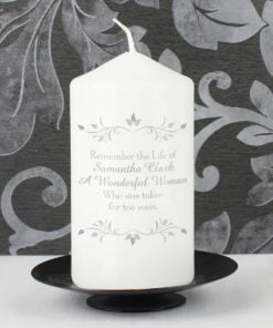 Personalised Sentiments Pillar Candle
