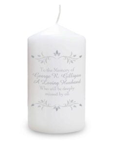 Personalised Sentiments Pillar Candle