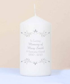 Personalised Sentiments Pillar Candle