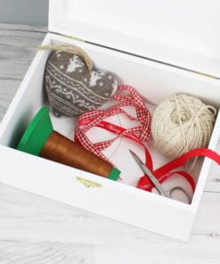 Personalised Sewing Kit White Wooden Keepsake Box