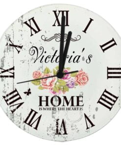 Personalised Shabby Chic Floral Glass Clock