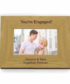 Personalised Short Message 6×4 Landscape Oak Finish Photo Frame