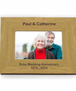 Personalised Short Message 6×4 Landscape Oak Finish Photo Frame