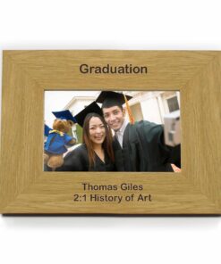 Personalised Short Message 6×4 Landscape Oak Finish Photo Frame