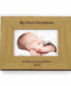 Personalised Short Message 6×4 Landscape Oak Finish Photo Frame