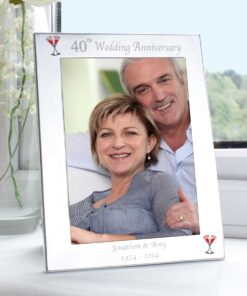 Personalised Silver 5×7 40th Wedding Anniversary Photo Frame