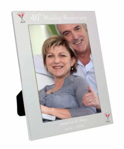 Personalised Silver 5×7 40th Wedding Anniversary Photo Frame