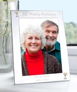 Personalised Silver 5×7 50th Wedding Anniversary Photo Frame