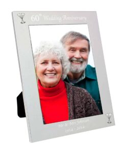 Personalised Silver 5×7 60th Wedding Anniversary Photo Frame