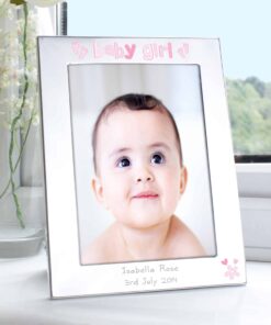 Personalised Silver 5×7 Baby Girl Photo Frame