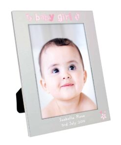 Personalised Silver 5×7 Baby Girl Photo Frame