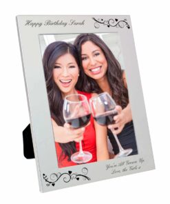 Personalised Silver 5×7 Black Swirl Photo Frame