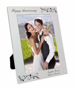 Personalised Silver 5×7 Black Swirl Photo Frame