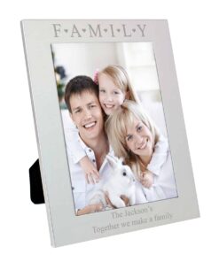 Personalised Silver 5×7 Family & Hearts Photo Frame