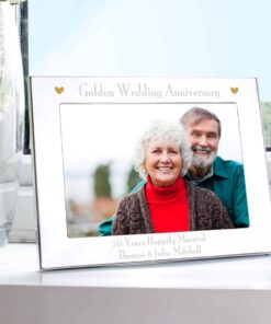 Personalised Silver 7×5 Golden Anniversary Landscape Photo Frame