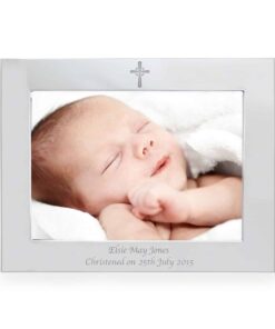 Personalised Silver 7×5 Landscape Cross Photo Frame