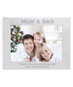 Personalised Silver 7×5 Mum & Dad Photo Frame