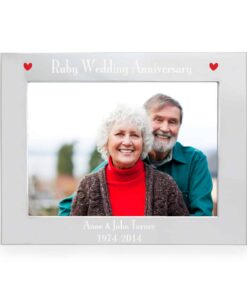 Personalised Silver 7×5 Ruby Anniversary Landscape Photo Frame