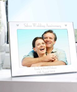 Personalised Silver Anniversary 7×5 Landscape Photo Frame