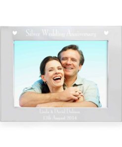 Personalised Silver Anniversary 7×5 Landscape Photo Frame
