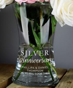 Personalised ‘Silver Anniversary’ Glass Vase