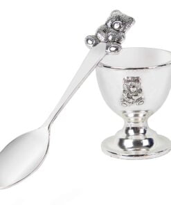 Personalised Silver Egg Cup & Spoon