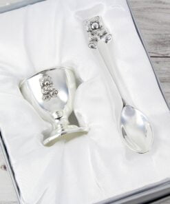 Personalised Silver Egg Cup & Spoon