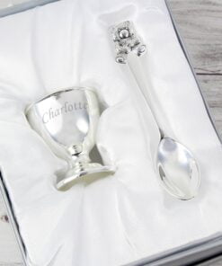 Personalised Silver Egg Cup & Spoon