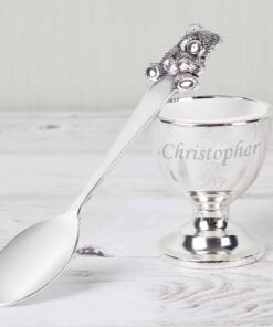 Personalised Silver Egg Cup & Spoon