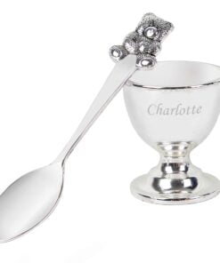 Personalised Silver Egg Cup & Spoon