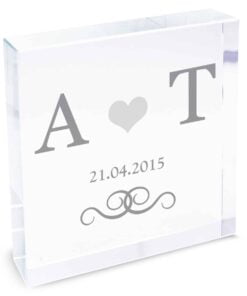 Personalised Silver Monogram Large Crystal Token