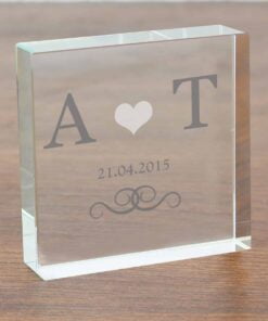 Personalised Silver Monogram Large Crystal Token