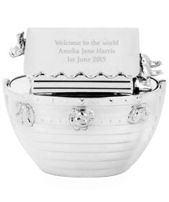 Personalised Silver Noahs Ark Money Box